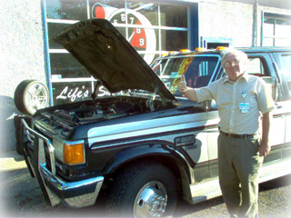 Dr. Richard Boyd and his turbo charged pickup truck.